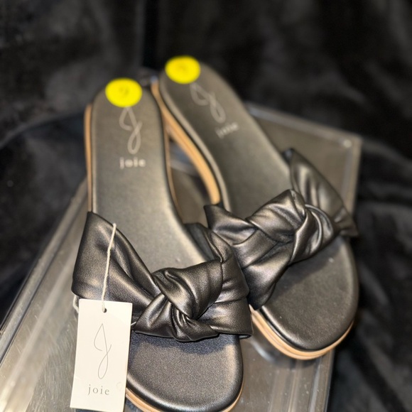 Joie Black Satin Bow Sandals - Picture 8 of 11
